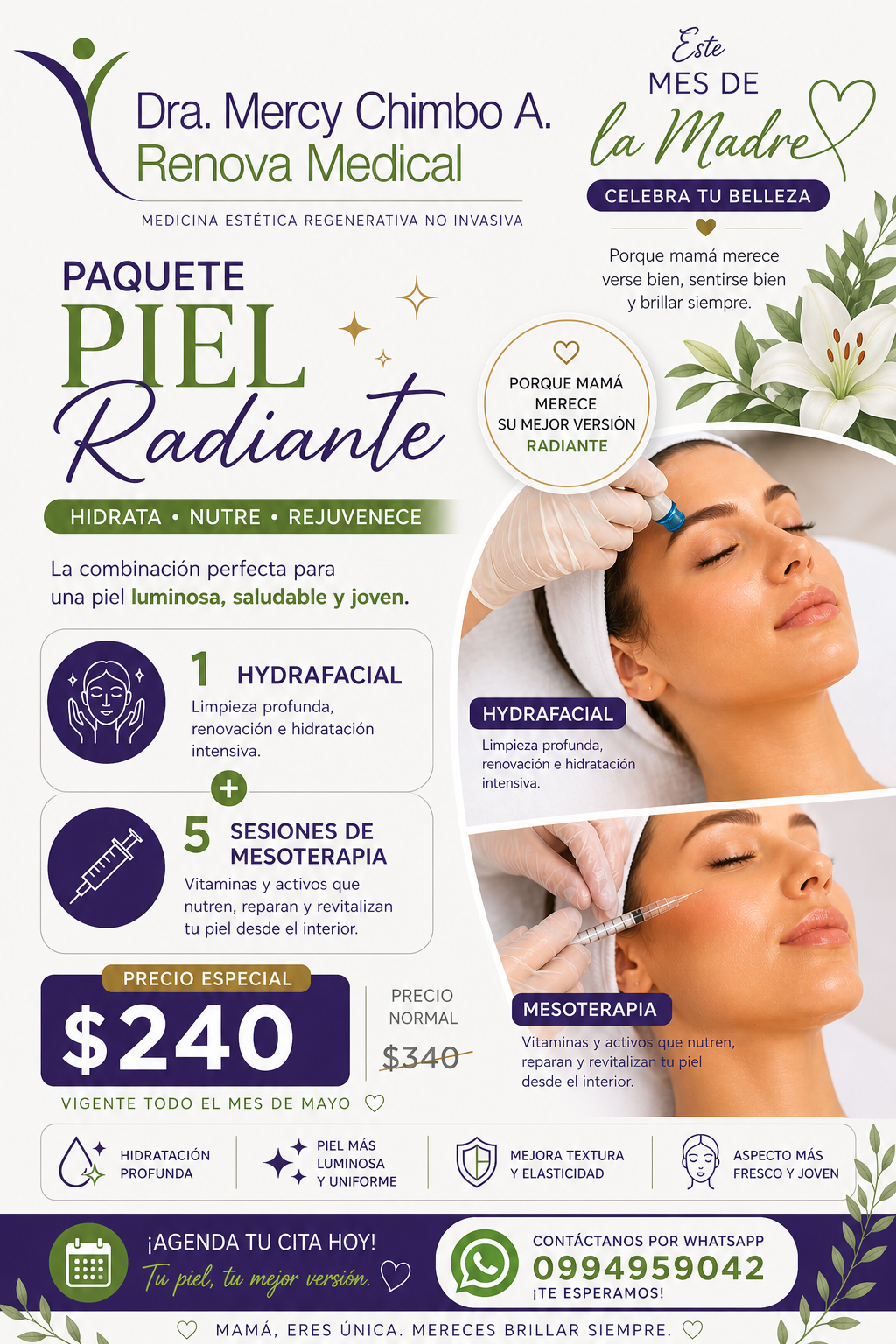 Promoción paquete piel radiante Renova Medical